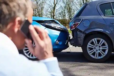 Exchanging insurance details after a road accident